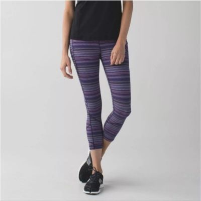 Lululemon  Pace Rival Crop Legging- Space Dye Twist Violet Multi  Size 6