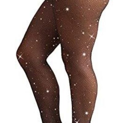 Sexy Sparkly Fishnets Stockings 3X-Large Plus Plus Size Black Stockings