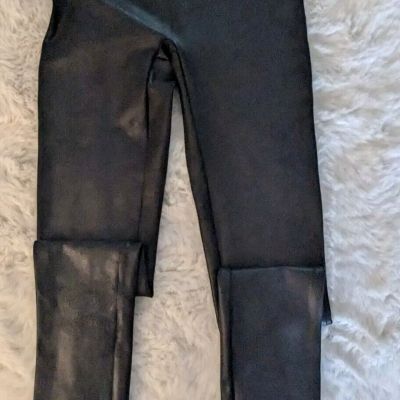 Spanx Women's Faux Leather Black Leggings Size SP