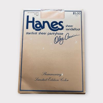 Vintage Hanes Stardust Sheer Pantyhose Oleg Cassini Size A Byzantine Gold