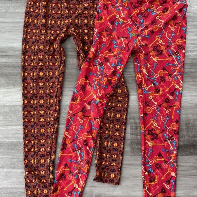 LulaRoe Boho Key Print Floral Leggings Lot Pants Soft Bundle O/S Stretch