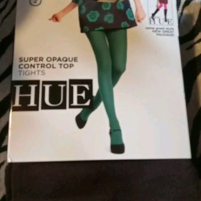 Hue Women Super Opaque Tights Control Top 1 Pair Sz 2  Expresso