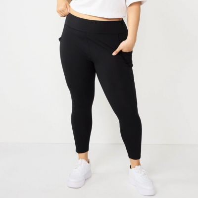 2 Pairs 2X New Juniors' Plus Size SO® Sporty Pocket Leggings XXL Womens Black