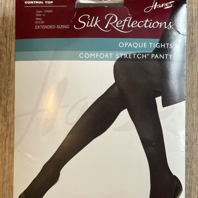 Hanes Silk Reflections Opaque Control Top Tights 1 Black, 1 Grey Size IJ