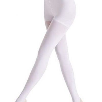 Women's 80 Den Microfiber Soft Opaque Tights Pantyhose Small-Medium White