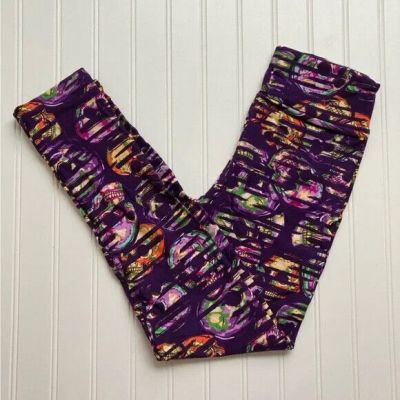 ???? ???? NWT LuLaRoe OS leggings Halloween purple pink striped skulls UNICORN ????