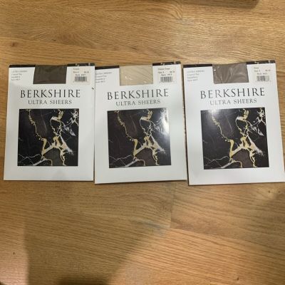 Lot 3 pairs Berkshire Ultra Sheers pantyhose Size 4/ 3 colors NIP