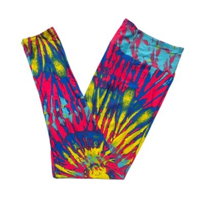 TC LuLaRoe Leggings BRIGHT MULTICOLOR TIE DYE PATTERN; SIZES 12-18 Tall & Curvy