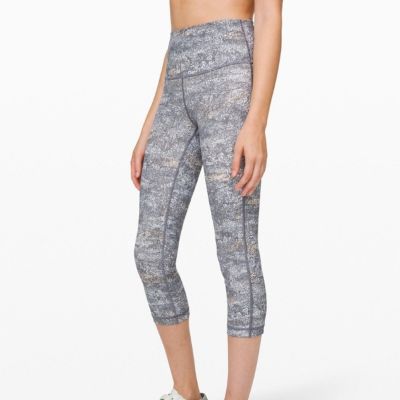 LULULEMON Speckled Wunder Under Crop Leggings 8 Yoga Gym Workout