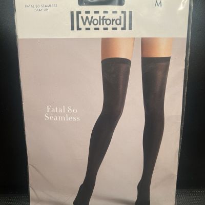 Wolford Fatal 80 Seamless Stay-up Thigh Highs M  NEW