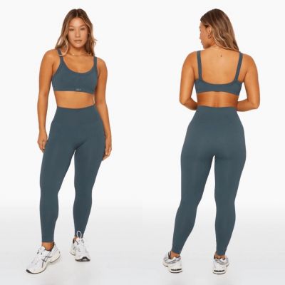 SET Active Sculptflex Seamless Leggings Teal Gym Workout Size XS / Small