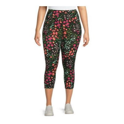 Ladies Plus Legging Capri Pants Size 1X (16W-18W)  Multicolor Floral New