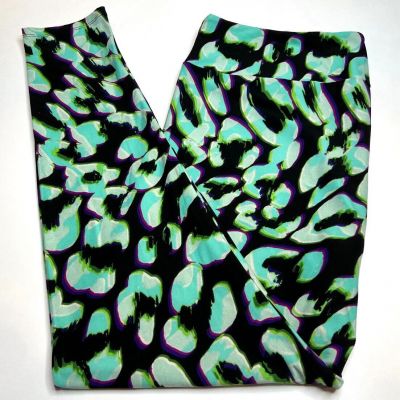 NEW LuLaRoe TC2 Leggings BLACK TURQUOISE Sexy LEOPARD CHEETAH Jungle Wild ANIMAL