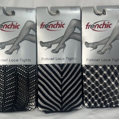 Frenchic Fishnet Lace Tights Queen 3X/4X Lot of Three 3 New