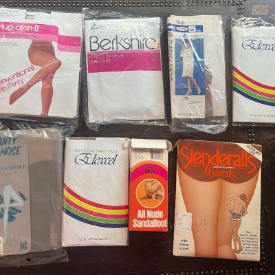 8 Vintage Pairs Pantyhose Berkshire Slenderalls Tights Nude Beige Small Petite