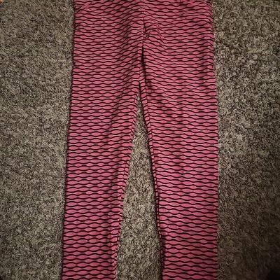 No Boundaries NEW?Junior Textured Ruched legging's size XL~Hot Pink/black