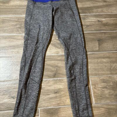 LULULEMON gray blue stretch yoga workout athletic leggings pants sz 8 Authentic