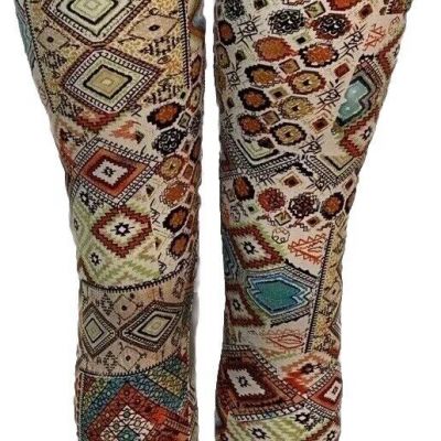 Womens leggings size L XL stretch exercise pants boho colorful cute excellent