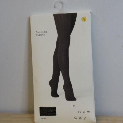 Women's A New Day Fashion Tights Ebony 1 Pair Small/Medium