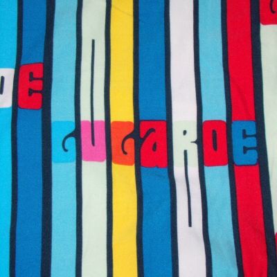 NEW LuLaRoe Leggings ONE SIZE 2-10 Multicolor Striped 70's Style LOGO HIPPIE