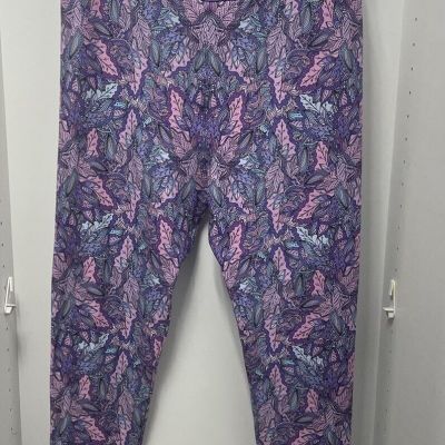 Ag Less Purple Patterned Leggings Size XXL