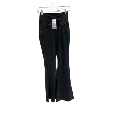 Halara High Waisted Crossover Pocket Washed Stretchy Super Flare Jeans Size XS