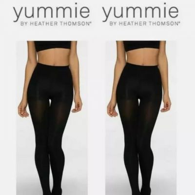 Yummie BY HEATHER THOMSON 2 PACK OPAQUE TIGHTS ( BLACK,small ) NWT