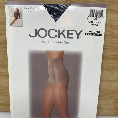 Jockey Panty Hose Sz Small Tuxedo Black Y2K VTG Control Top Day Sheer Nylons NEW