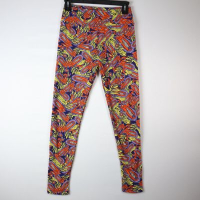 Lularoe Leggings Red/Purple/Yellow Paisley Print Multicolor Women's One Size