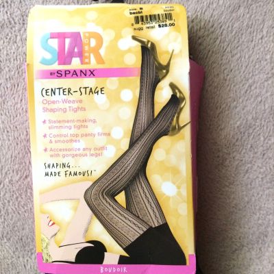 Spanx sz B  Star Power Back Drop Black Open Weave  Shaping Tights #2230