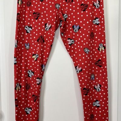 Disney Minnie Mouse Leggings Kid’s Girl’s Size 10/12 Polka Dot Red Multicolor