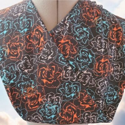 NWT LuLaRoe Leggings Rose Pattern Orange Teal Gray Black Size Size Size TC