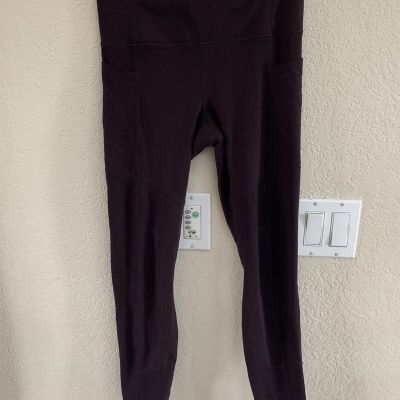 Active Life Womens Athletic Yoga Workout Plum Pants Size S