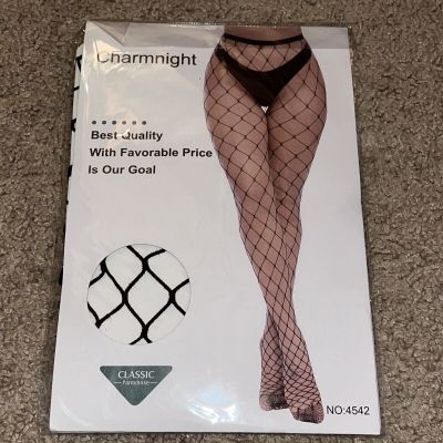 Charmnight Womens Black Fishnet Stockings Pantyhose No. 4542 Halloween Costume