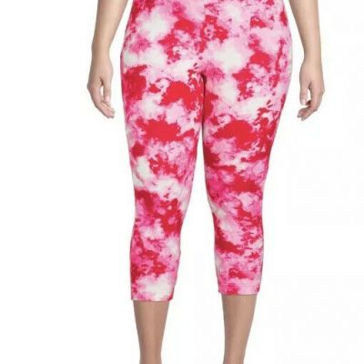 Terra and Sky Dark Pink Tie Dye High Rise Capri Leggings 2X (20W-22W) NWT