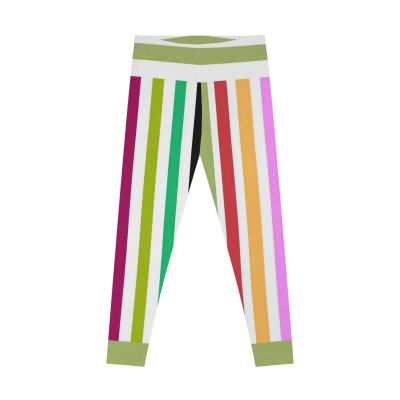 Colorful Striped Stretchy Leggings | Workout Pants, Activewear, Lounge Wear,