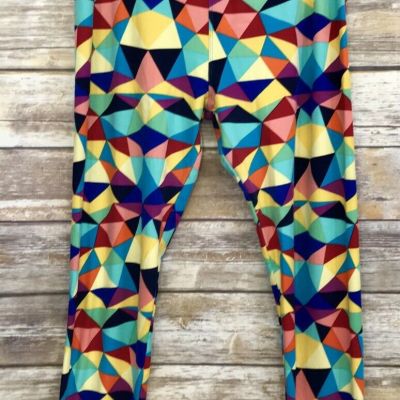 Lularoe Bright Kaleidoscope Geometric Leggings Tall Ans Curvy