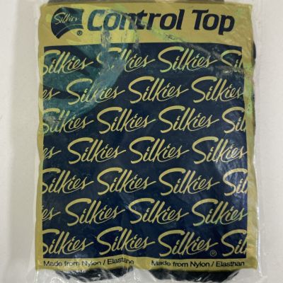 Vintage Silkies Control Top Jet Black Extra Tall Pantyhose 748  -  46-48 Schwarz