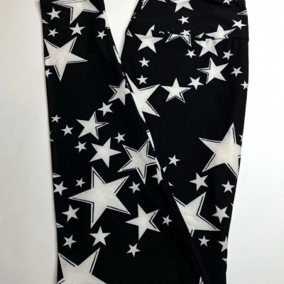 NEW LuLaRoe OS Leggings BLACK STAR Military Patriotic GALAXY America Space USA