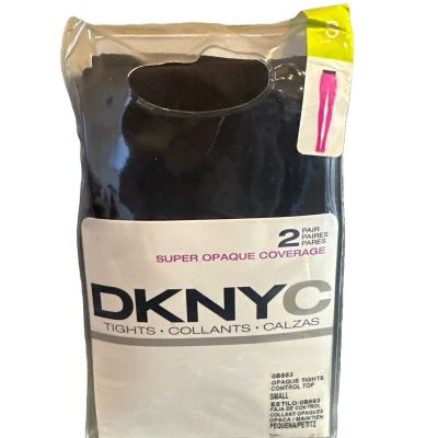 NWT DKNY Women's S Super Opaque Coverage Black Tights Control Top 0B883 NEW