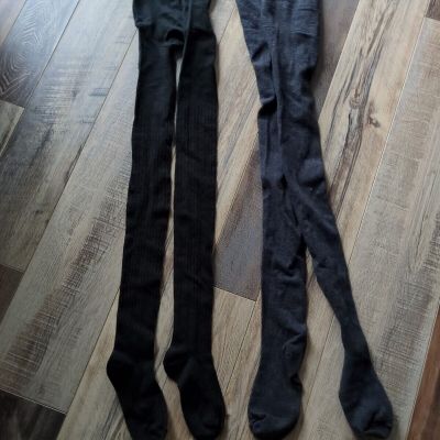 Black & Gray Tights Winter Warm M/L New