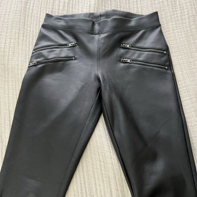 Express Faux Leather Leggings Black Moto Style Size XSmall Machine Washable