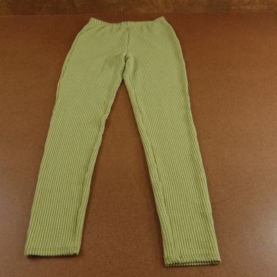 Fashion Nova Womens Medium Green Textured Knit High Rise Pull On Leggings NWT