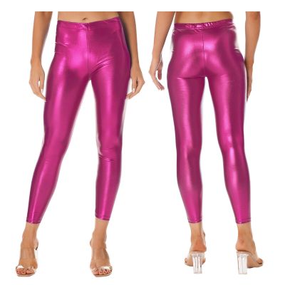 US Woman's Shiny Holographic High Waisted Yoga Pants Sports Workout Tights,Pants