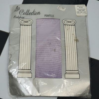 RARE! NOS Vintage Pale Lilac Pointelle La Collection Pantyhose Sz Medium/Tall