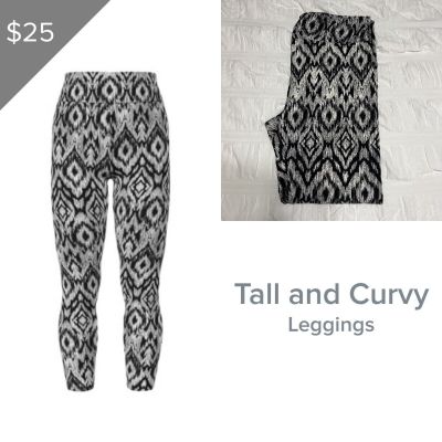 LuLaRoe NEW Leggings Tall & Curvy TC Buttery Soft Aztec Style Black & White