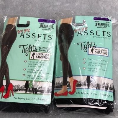 2 Pirs of Love your Assets By Sara Blakely Shaping Tights Black Size 5 New