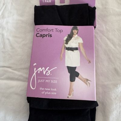 Just My Size JMS Comfort Top Capris Tights 3XL Black Style 89004