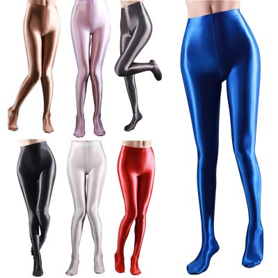 Ladies Glossy Leggings Shiny Stretch Pants Ballet Dance Yoga Training Workout