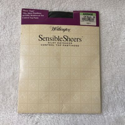 Worthington Pantyhose Size Average Off Black Sensible Sheers Silky Control Top